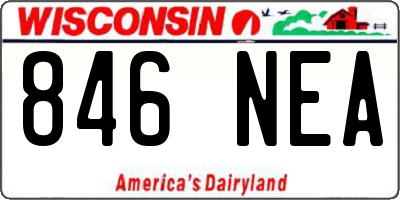 WI license plate 846NEA