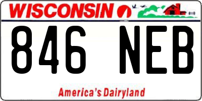 WI license plate 846NEB