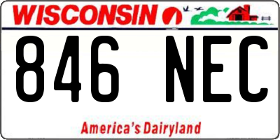 WI license plate 846NEC