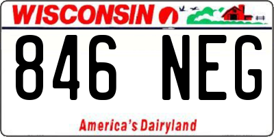 WI license plate 846NEG