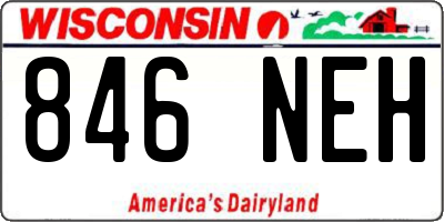 WI license plate 846NEH