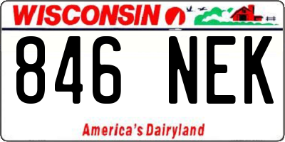 WI license plate 846NEK