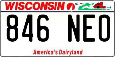 WI license plate 846NEO