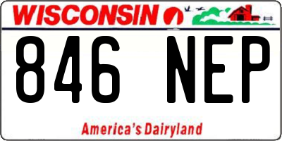 WI license plate 846NEP