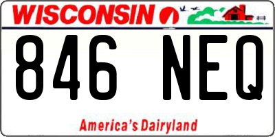 WI license plate 846NEQ