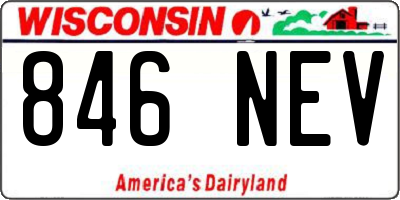 WI license plate 846NEV