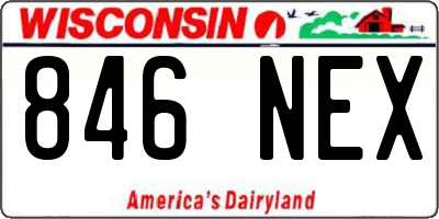 WI license plate 846NEX