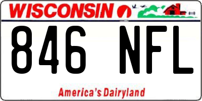 WI license plate 846NFL