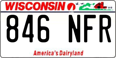 WI license plate 846NFR