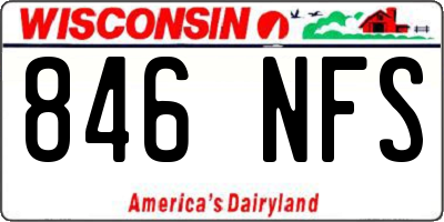 WI license plate 846NFS