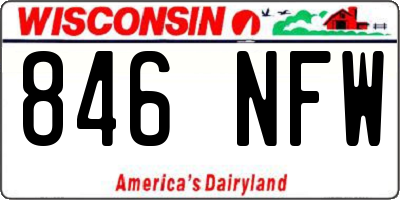 WI license plate 846NFW