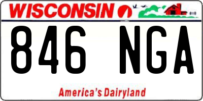 WI license plate 846NGA