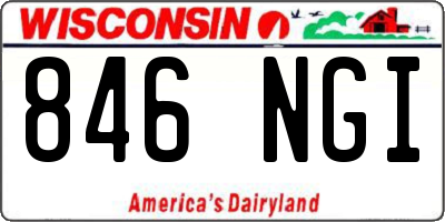 WI license plate 846NGI