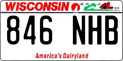 WI license plate 846NHB