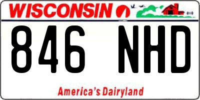 WI license plate 846NHD