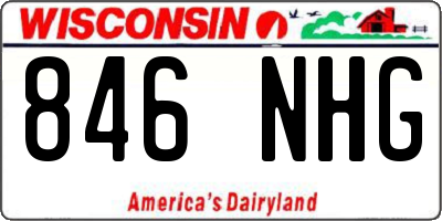 WI license plate 846NHG