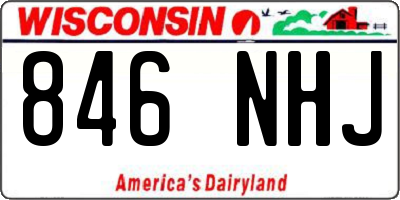 WI license plate 846NHJ