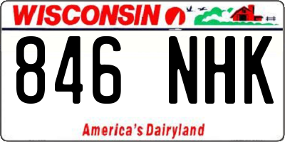 WI license plate 846NHK