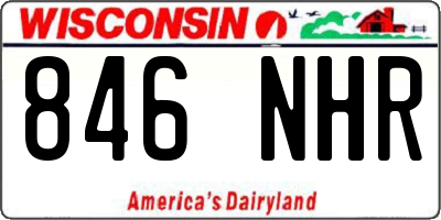 WI license plate 846NHR