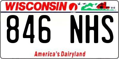 WI license plate 846NHS