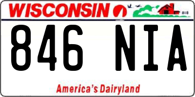 WI license plate 846NIA