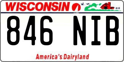 WI license plate 846NIB