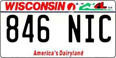 WI license plate 846NIC