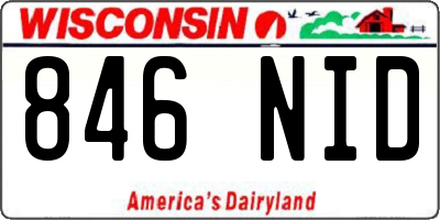 WI license plate 846NID