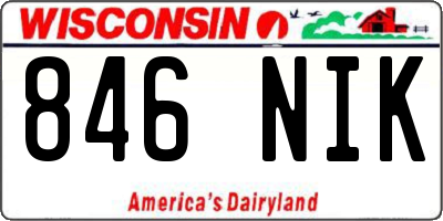 WI license plate 846NIK