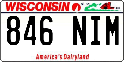 WI license plate 846NIM