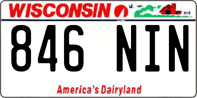WI license plate 846NIN