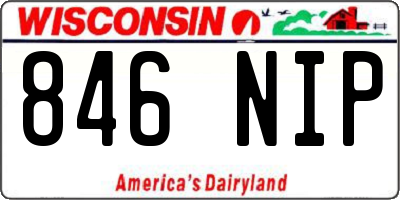 WI license plate 846NIP