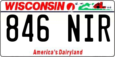 WI license plate 846NIR