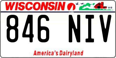 WI license plate 846NIV
