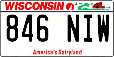 WI license plate 846NIW