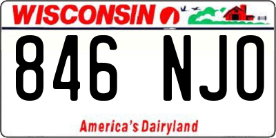 WI license plate 846NJO