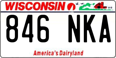 WI license plate 846NKA