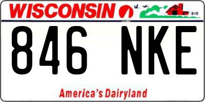 WI license plate 846NKE