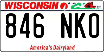 WI license plate 846NKO