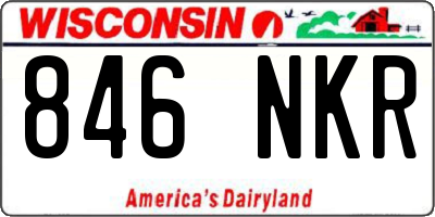 WI license plate 846NKR