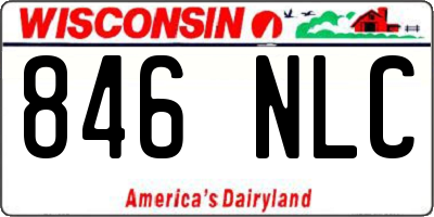WI license plate 846NLC