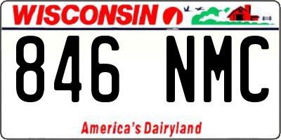 WI license plate 846NMC
