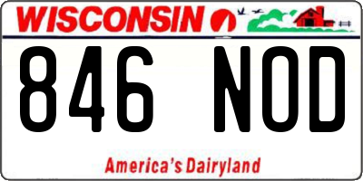 WI license plate 846NOD