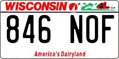 WI license plate 846NOF