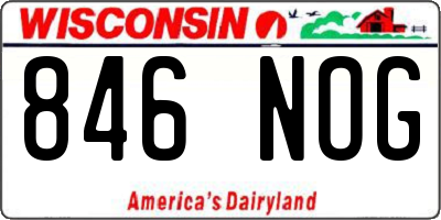 WI license plate 846NOG