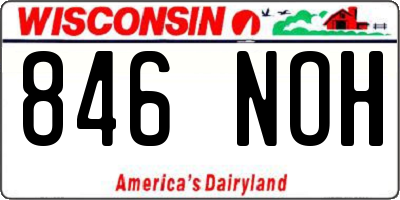WI license plate 846NOH