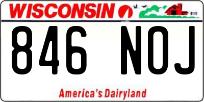 WI license plate 846NOJ