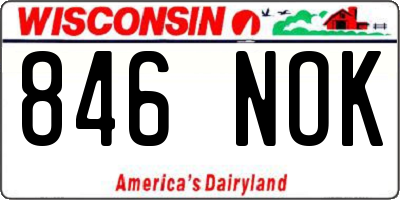 WI license plate 846NOK