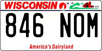WI license plate 846NOM