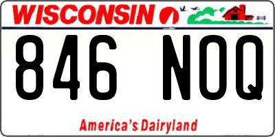 WI license plate 846NOQ
